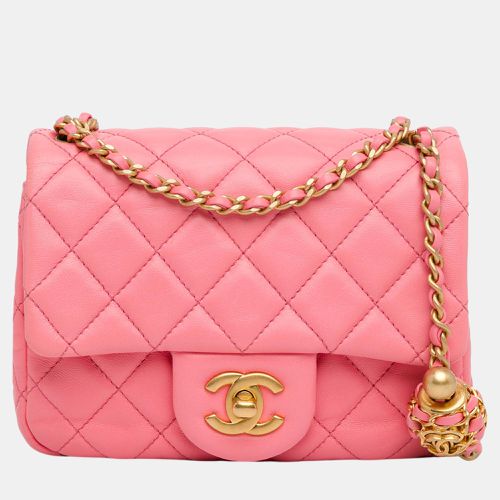 Chanel Pink Mini Square Classic Lambskin Pearl Crush Flap - Chanel - Modalova