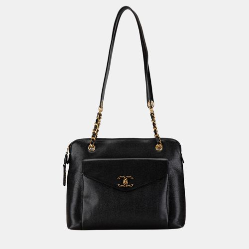 Chanel Black Caviar Front Pocket Chain Tote - Chanel - Modalova