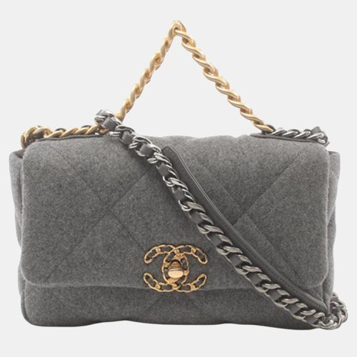 Chanel Grey Medium Wool 19 Flap - Chanel - Modalova