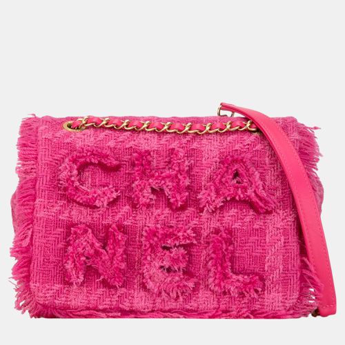 Chanel Pink Wool Tweed Giant Logo Flap - Chanel - Modalova