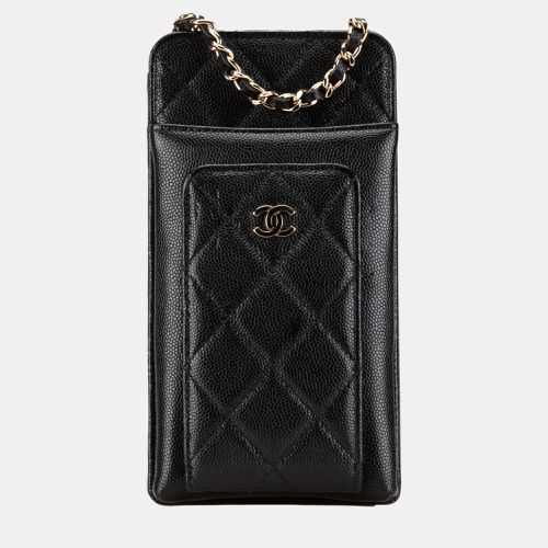 Quilted Caviar O Phone Holder with Chain - Chanel - Modalova