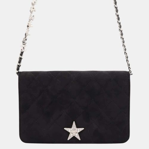 Suede Matelasse Coco Mark Star Motif Rhinestone Chain Wallet - Chanel - Modalova