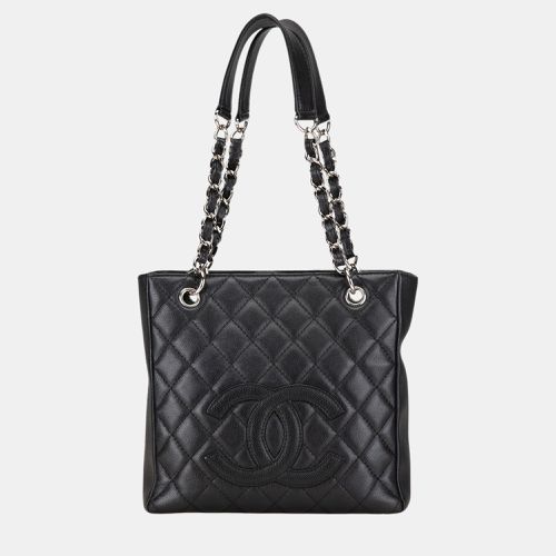 Chanel Black Petite Caviar Shopping Tote - Chanel - Modalova