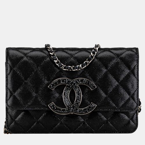 Chanel Black Iridescent Caviar Crystal CC Wallet On Chain - Chanel - Modalova