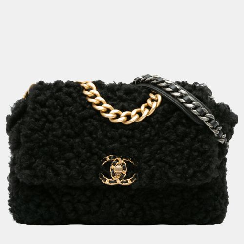 Chanel Black Medium Shearling 19 Flap - Chanel - Modalova