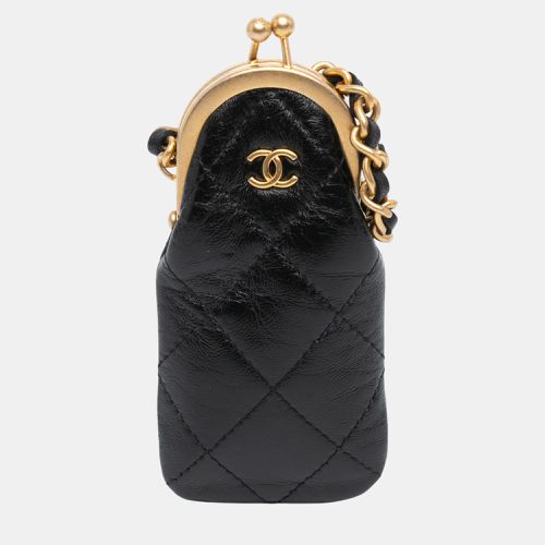 Chanel Black CC Quilted Lambskin Lipstick Case on Chain - Chanel - Modalova