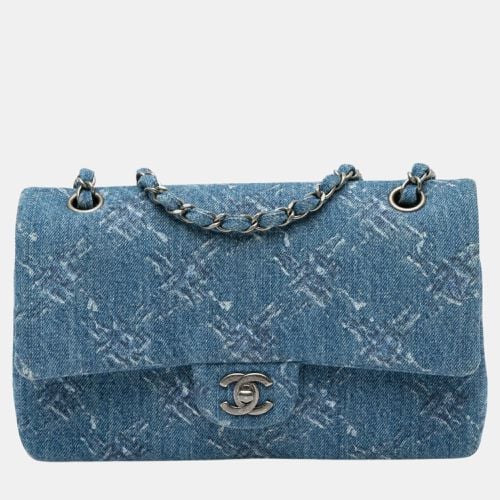 Chanel Blue Medium Classic Printed Denim Double Flap - Chanel - Modalova