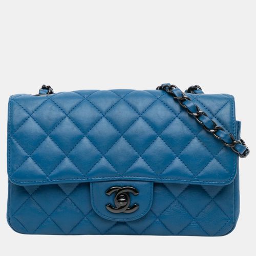 Chanel Blue Mini Rectangular Classic Lambskin Single Flap - Chanel - Modalova