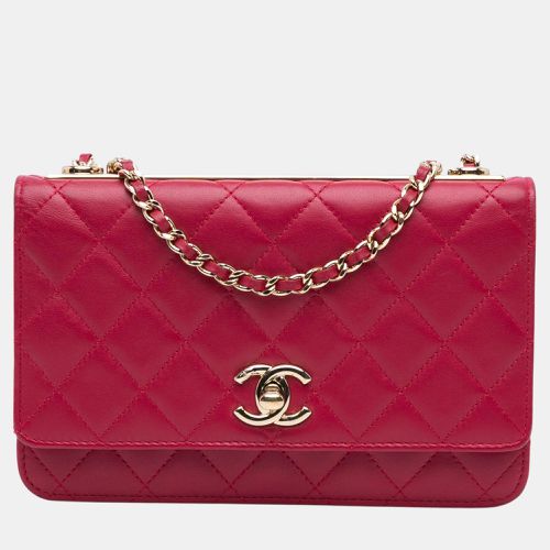 Chanel Pink Lambskin Trendy CC Wallet On Chain - Chanel - Modalova