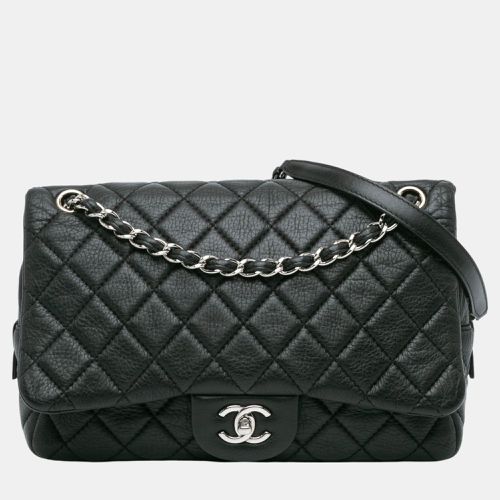 Chanel Black Jumbo Quilted Deerskin Casual Journey Flap - Chanel - Modalova