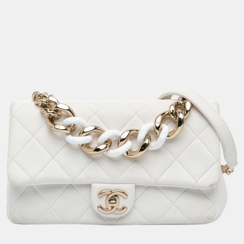 Chanel White Small Elegant Chain Single Flap - Chanel - Modalova