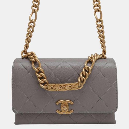 Gray Caviar Leather Matelasse W Chain shoulder Bag - Chanel - Modalova