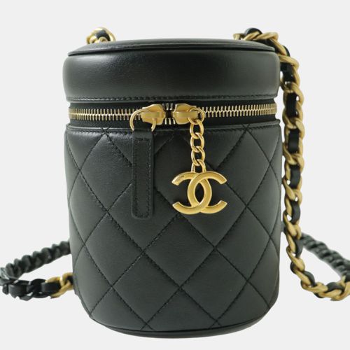 Chanel Black Leather Lambskin Vanity Case Shoulder Bag - Chanel - Modalova