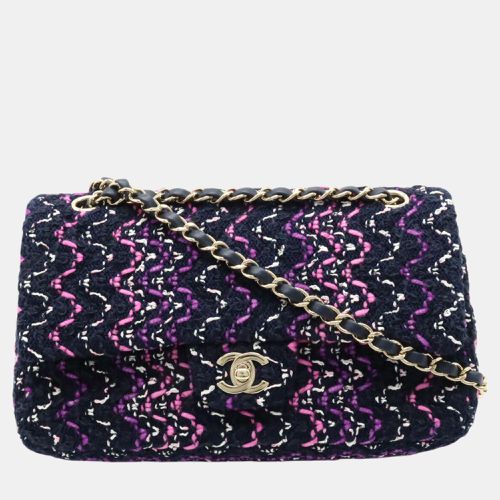 Chanel Blue Canvas Tweed Leather Chain Shoulder Bag - Chanel - Modalova