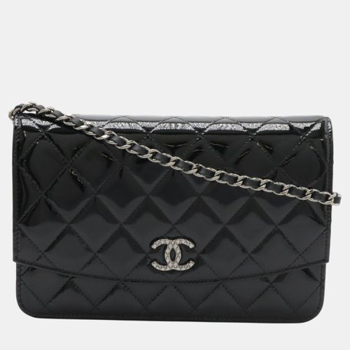 Chanel Black Leather Brilliant Matelasse Chain Wallet - Chanel - Modalova