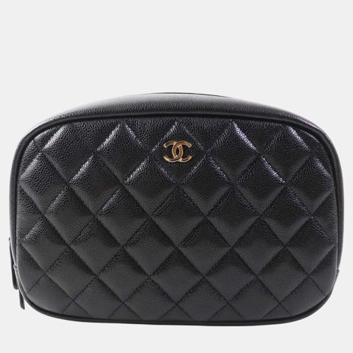 Chanel Black Leather Caviar Skin Cosmetic Travel Pouch - Chanel - Modalova