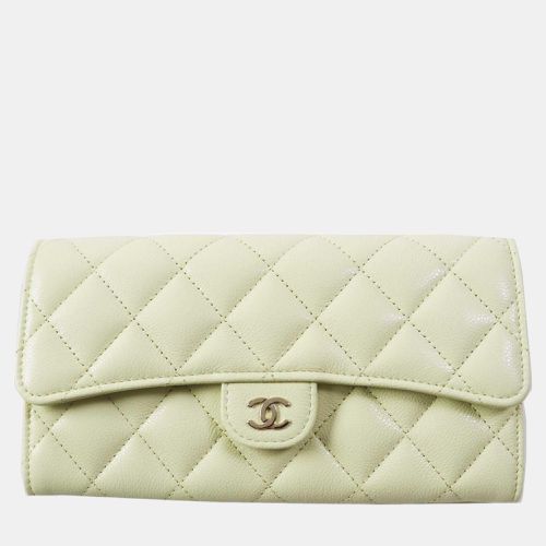 Chanel Yellow Leather Caviar Skin Long Wallet - Chanel - Modalova