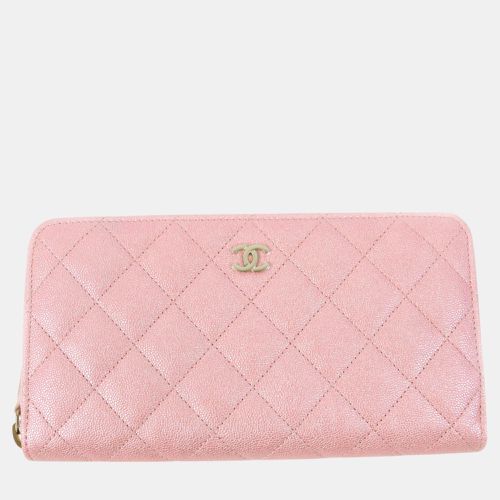 Chanel Caviar Skin Pink Leather Classic Long Zip Wallet - Chanel - Modalova