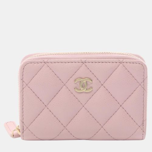 Chanel Pink Leather Leather Classic Zip Coin wallet - Chanel - Modalova