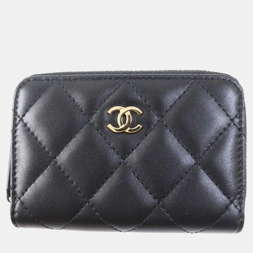 Chanel Black Lamb Leather Classic Zip Coin Purse - Chanel - Modalova