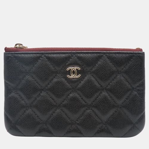 Chanel Black Leather Caviar Skin Pouch - Chanel - Modalova