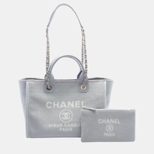 Chanel Canvas Leather Blue Deauville Small Tote Bag - Chanel - Modalova