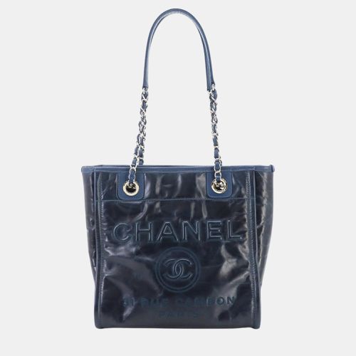 Chanel Leather Navy Deauville Chain Bag - Chanel - Modalova