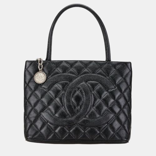 Chanel Black Caviar Skin Matelasse Deca Coco Mark Reprint Tote Quilted Bag - Chanel - Modalova