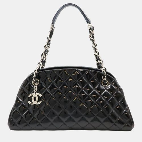 Chanel Enamel Black Mademoiselle Matelasse Coco Mark Bowling Bag - Chanel - Modalova