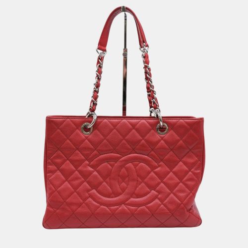 Chanel Red Caviar Skin Gst Matelasse Chain Tote Bag - Chanel - Modalova