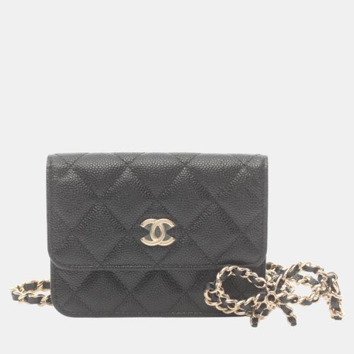 Chanel Caviar Skin Grained Calfskin Black Matelasse Chain Belt Bag - Chanel - Modalova