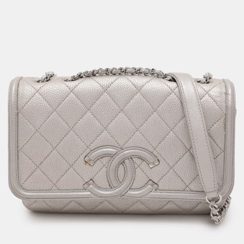 Quilted Caviar Leather Small Filigree Flap Bag - Chanel - Modalova