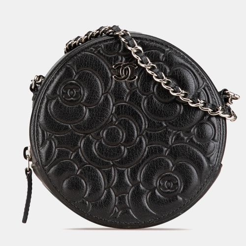 Goatskin Camellia Round Clutch with Chain - Chanel - Modalova