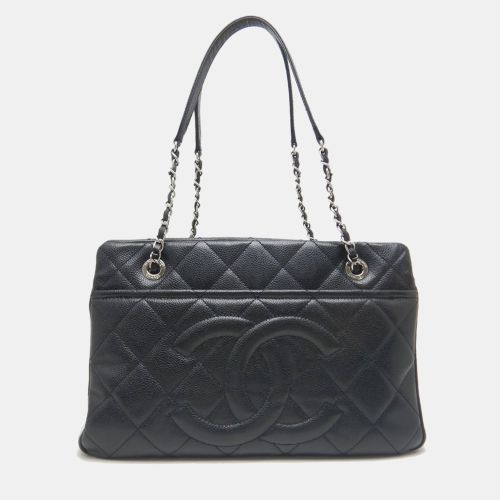 Chanel Black Leather Caviar Skin Matelasse Chain Tote Bag - Chanel - Modalova