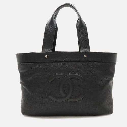 Chanel Black Leather Coco Mark Mesh Tote Bag - Chanel - Modalova