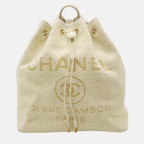 Chanel Ivory Velour, Leather Deauville Line Rucksack Backpack - Chanel - Modalova