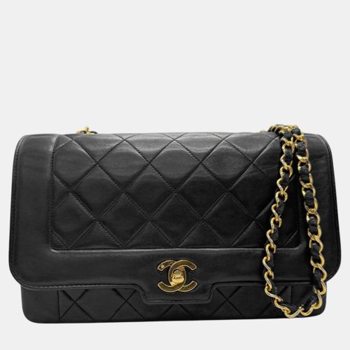 Chanel Black Leather Vintage Diana Shoulder Bag - Chanel - Modalova