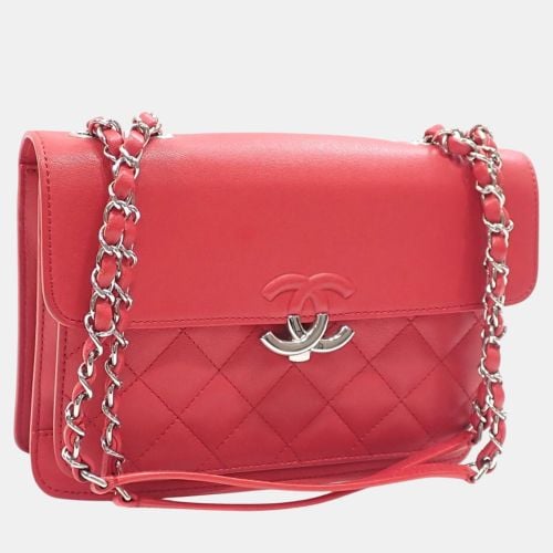 Chanel Red Leather Half Coco Shoulder Bag - Chanel - Modalova