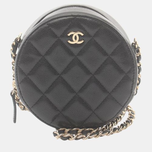 Chanel Black Caviar Leather Round CC Shoulder Bag - Chanel - Modalova