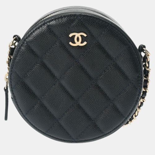 Chanel Black Caviar Leather Round CC Shoulder Bag - Chanel - Modalova