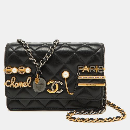 Quilted Leather Coco Clips Mini Wallet On Chain - Chanel - Modalova