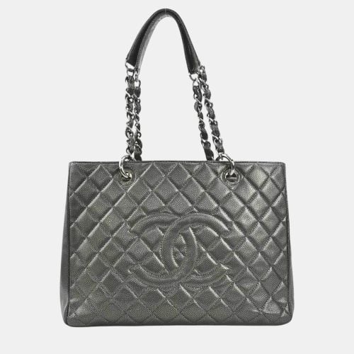 Chanel Metallic Gray Caviar Leather GST Shoulder Bag - Chanel - Modalova