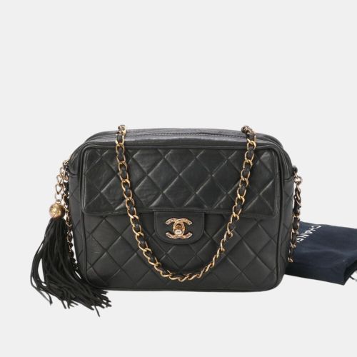 Chanel Black Lambskin Leather Chain Shoulder Bag - Chanel - Modalova