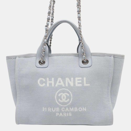 Gray Mix Fiber Small Deauville Tote Bag - Chanel - Modalova