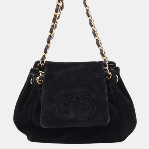 Chanel Black Velour CC Logo Shoulder Bag - Chanel - Modalova