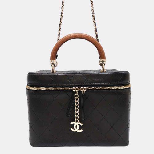 Chanel Black Leather Top Handle Vanity Bag - Chanel - Modalova