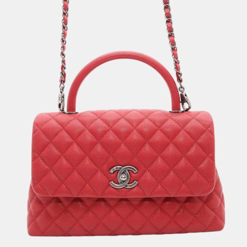 Chanel Red Caviar Leather Matelasse Coco Handle Bag - Chanel - Modalova