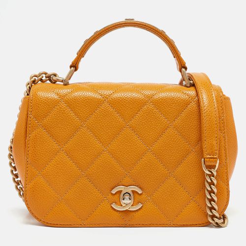 Mustard Caviar Leather Mini Carry Around Flap Bag - Chanel - Modalova