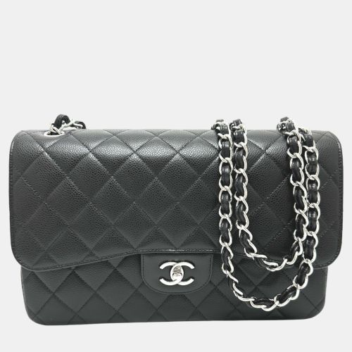 Chanel Black Caviar Leather Double Flap Shoulder Bag - Chanel - Modalova