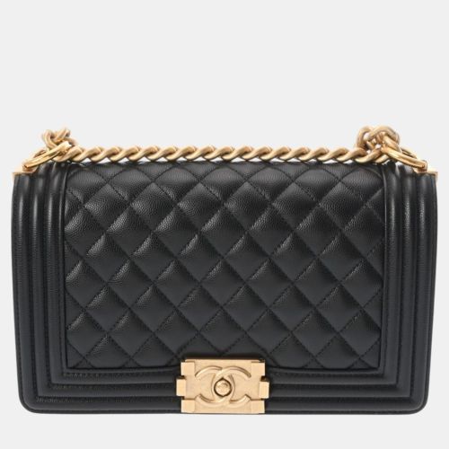 Chanel Black Caviar Leather Boy Medium Shoulder Bag - Chanel - Modalova